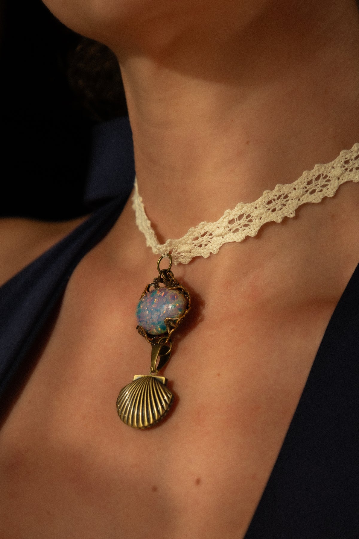 The Drowned Heiress | Vintage Czech Fire Opal Glass Perfume Reliquary
