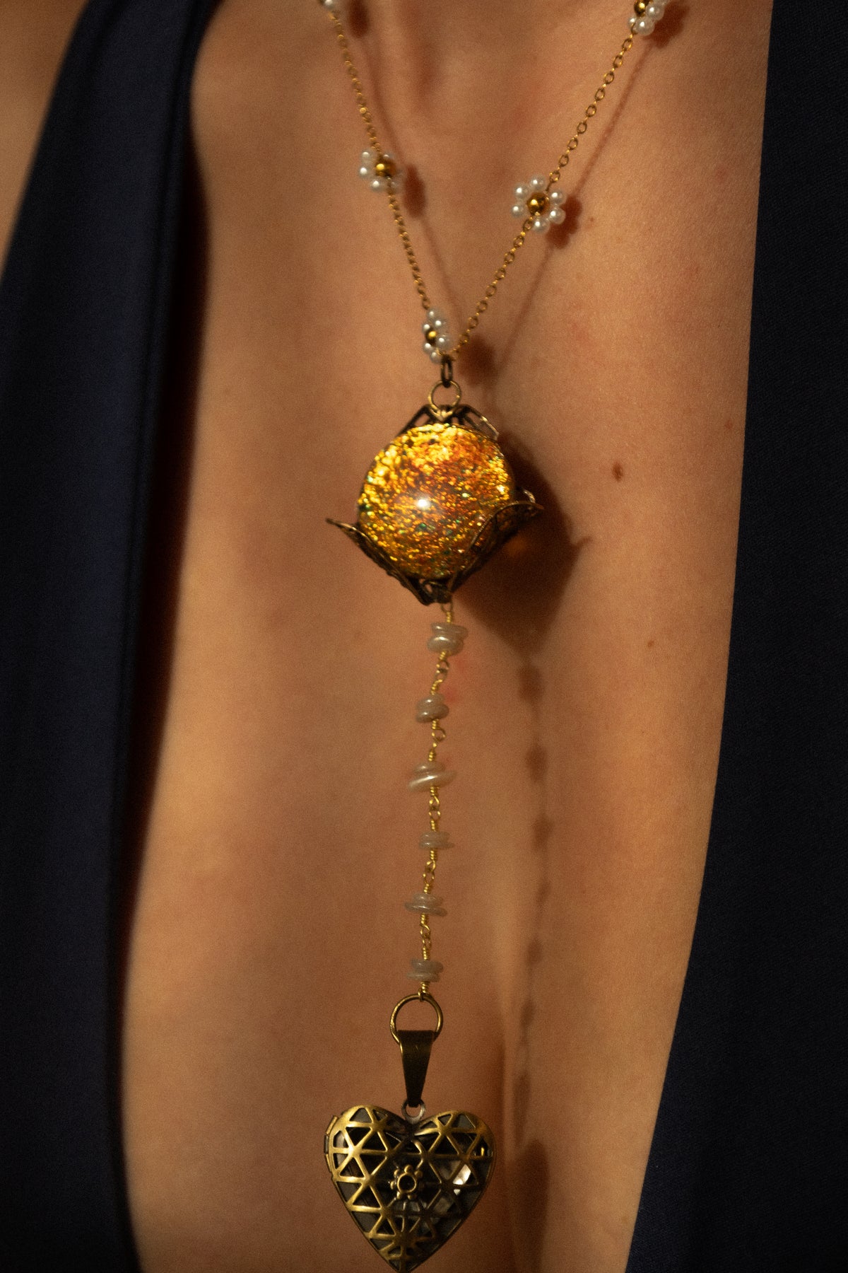 The Patron Saint of Bad Girls | Vintage Czech Fire Opal Glass Perfume Reliquary